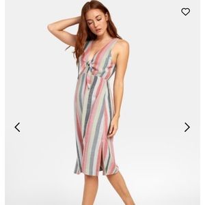 RVCA FLOSSIE STRIPED MIDI DRESS (Size S)